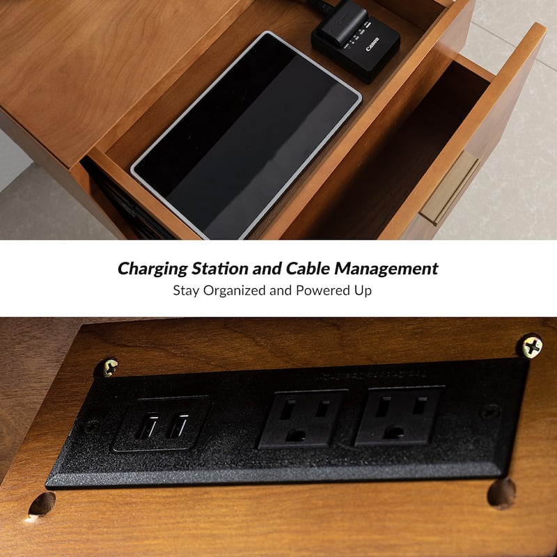 Isabel Mid-century 2- Drawer Wood End Table Sets of 2 by HULALA HOME