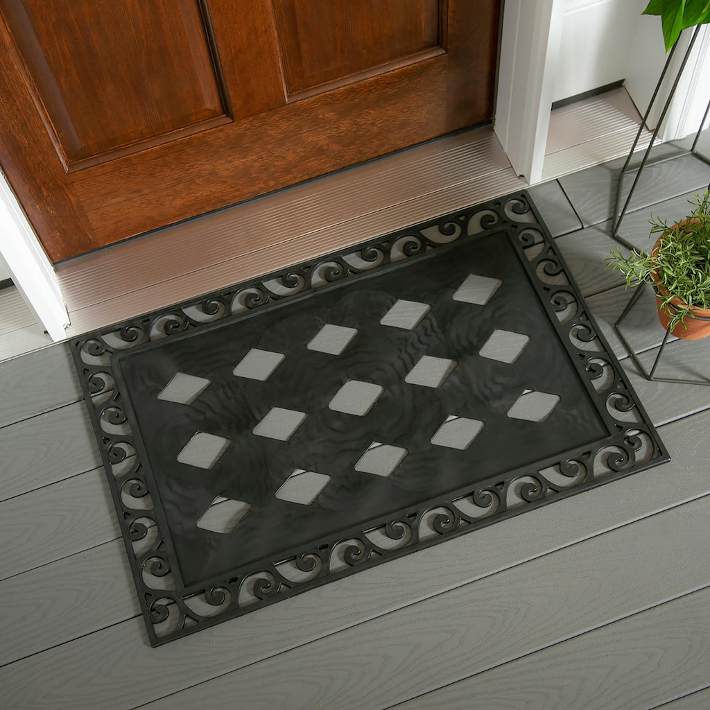 36" x 24" Cutout Scroll Floor Mat Tray