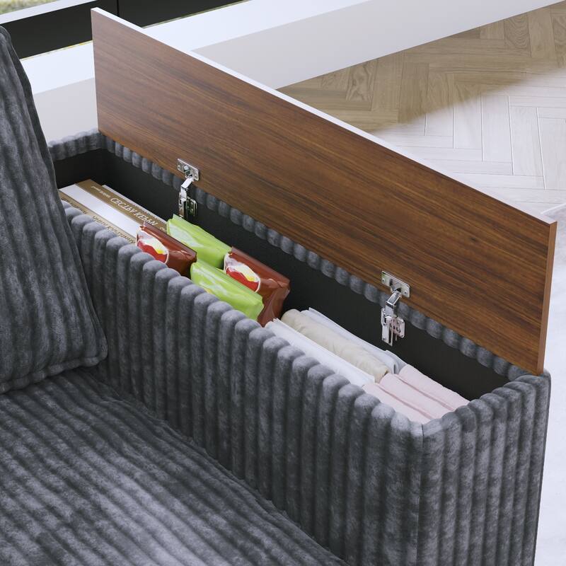 Christopher Knight Home - Jackson Oversized L-Shaped Corduroy Corner Couch with Armrest Storage