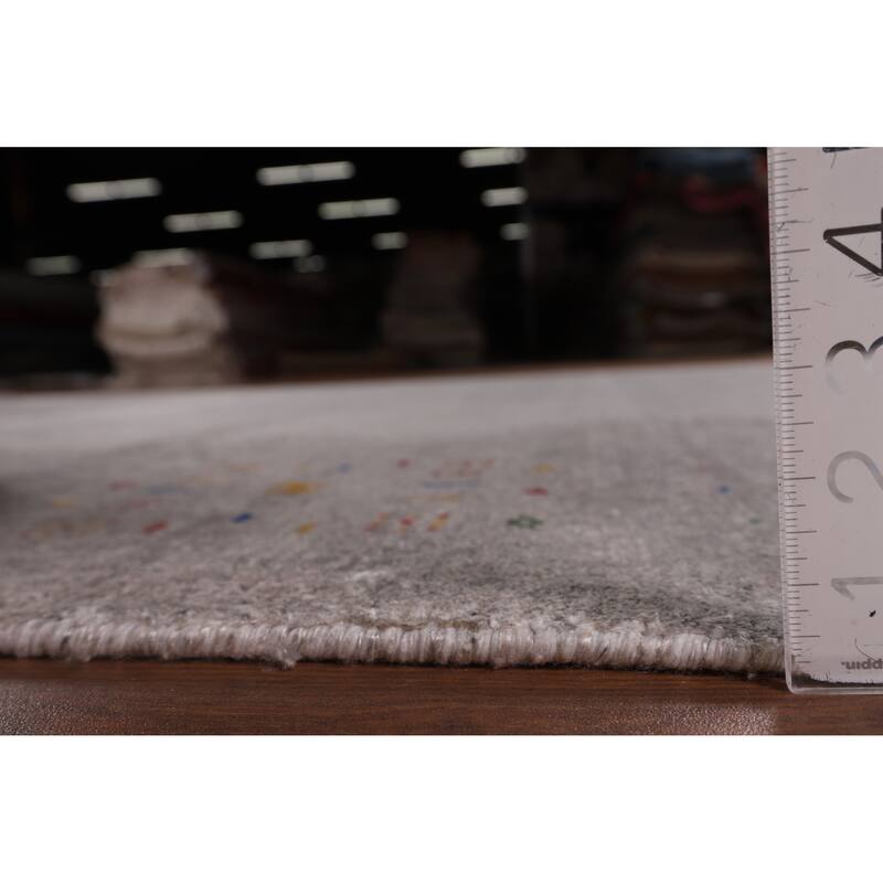 Tribal Gabbeh Oriental Area Rug Handmade Silk Carpet - 7'11" x 9'9"