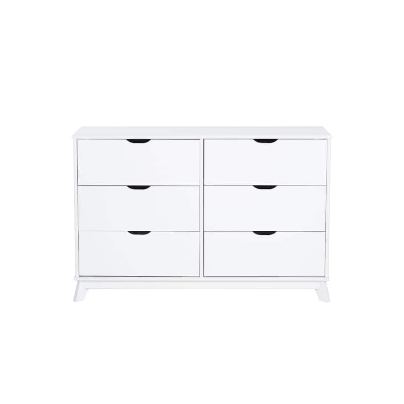 Purcell Pine Wood 3-Piece Bedroom Set with 6-Drawer Dresser and 3-Drawer Nightstands (Set of 2)