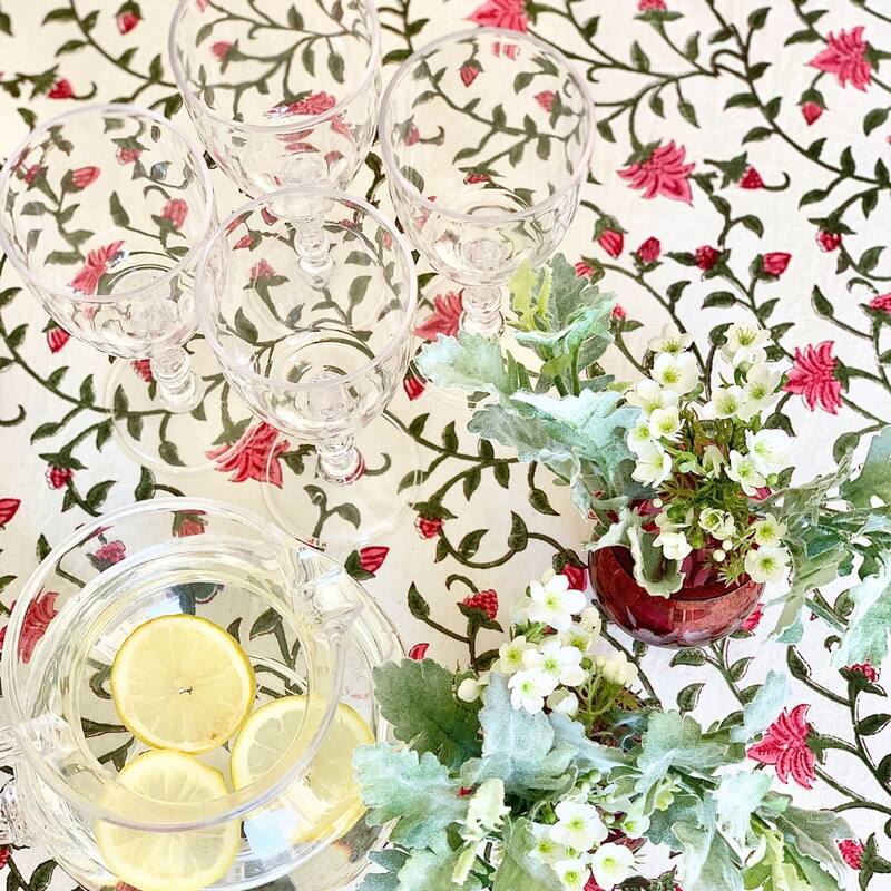 Pink Ivy Round Tablecloth