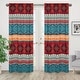 preview thumbnail 1 of 3, Sweet Jojo Designs Boho Chic Mandala 84in Window Treatment Curtain Panel Pair Red Bohemian Colorful Vintage Retro Tribal Luxury