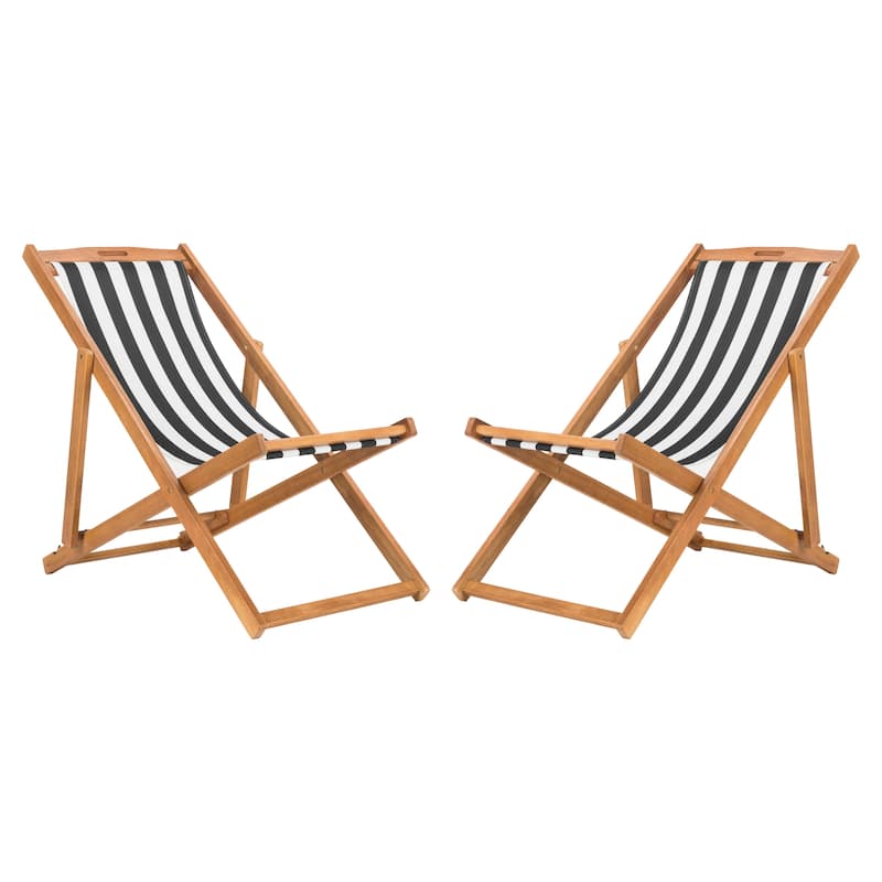 SAFAVIEH Outdoor Natalya Foldable Sling Chair (Set of 2) - 24W x 34D x 41H