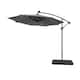 10 Ft. Solar Power Lighted Patio Umbrella with Base Stand - Grey
