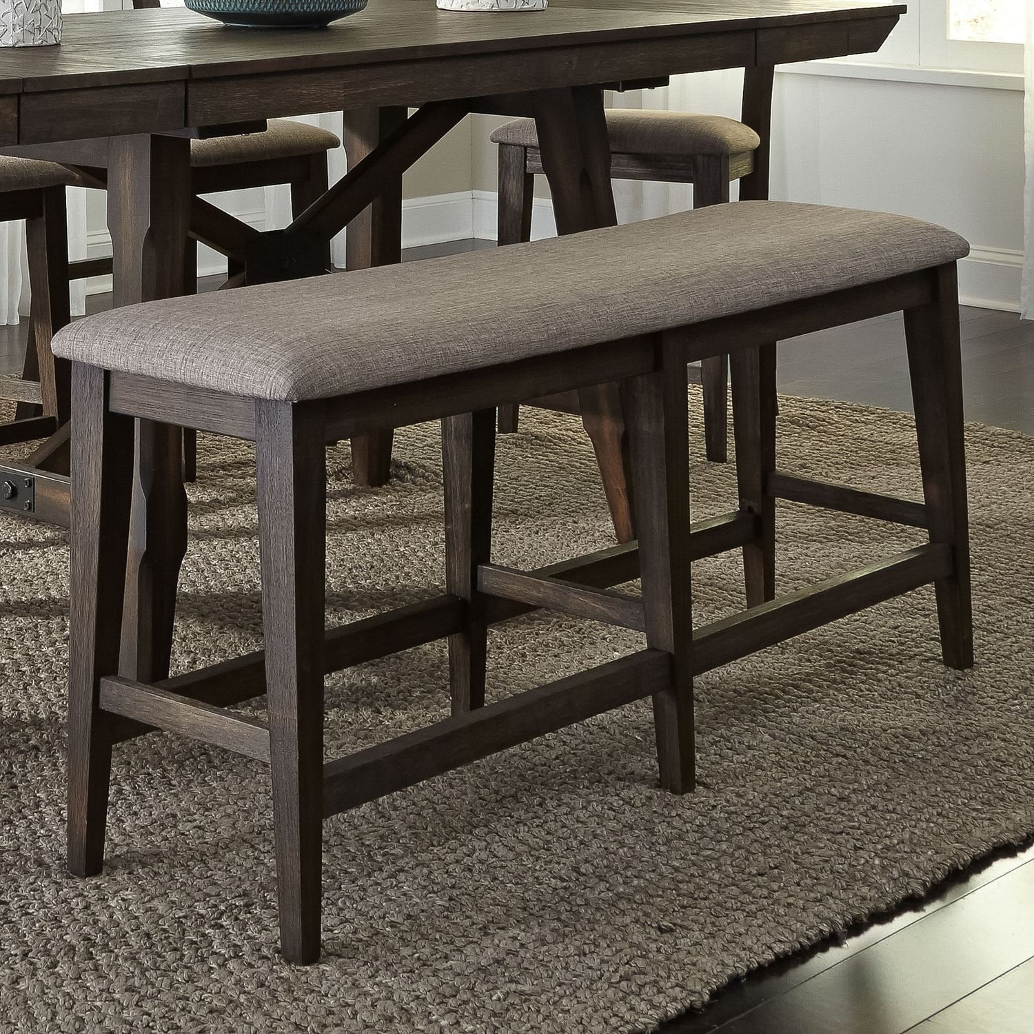 Liberty Furniture Double Bridge Upholstered Dining Bench Counter Height - W60 x D15 x H26