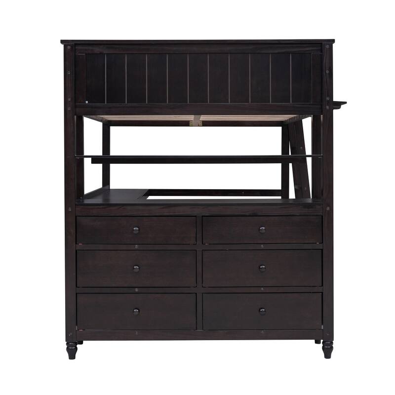 Twin Size Loft Bed with Drawers and Desk