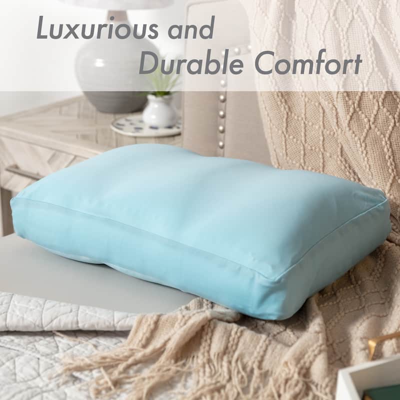 Premium Microbead Pillow, Anti-Aging, Silk like Cover, Sweet Baby Blue