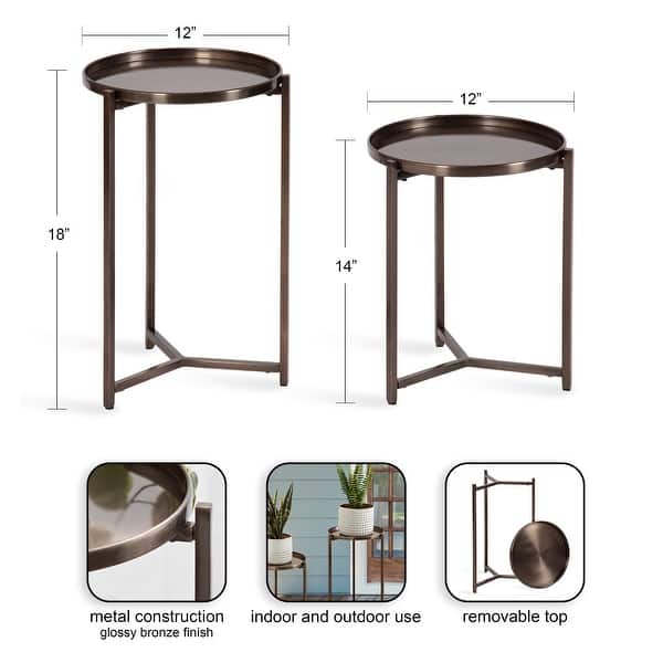 dimension image slide 1 of 2, Kate and Laurel Aguilar Plant Stand Set - 2 Piece