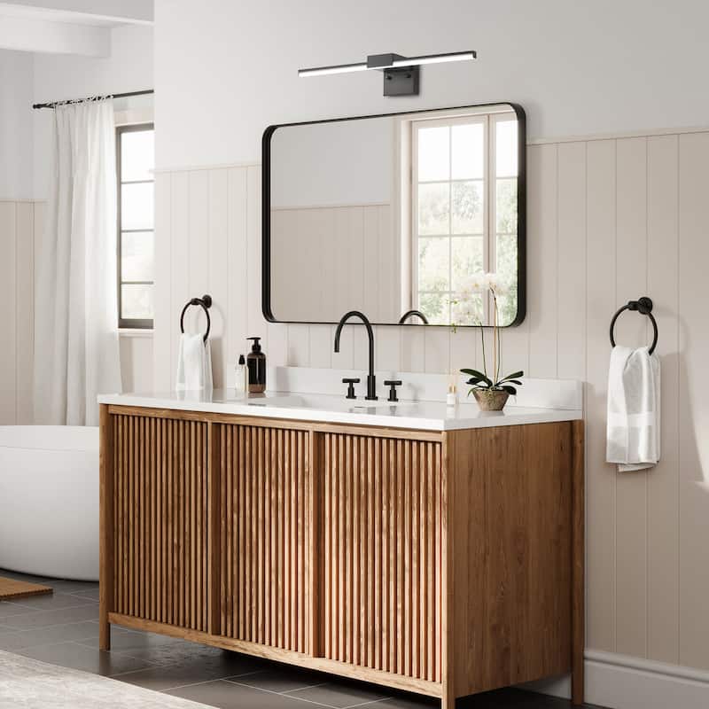 Modern Black or White 23.74-inch Linear LED Dimmable Bathroom Vanity Lighting Fixture