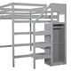preview thumbnail 6 of 10, White Full Size Loft Bed with Storage Wardrobe & Staircase
