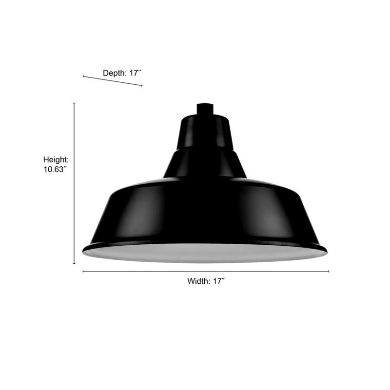R Series 1-Light Classic Warehouse Shade Satin Black - Satin Black