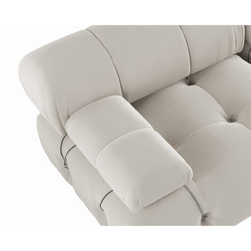 3-Seat Velvet Upholstered Sectional Sofa