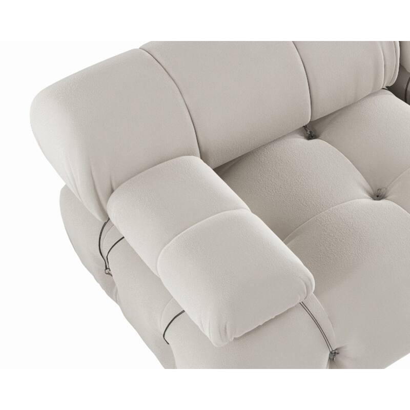 Velvet Fabric Upholstered Modular Sectional Sofa Modern Couch
