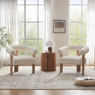 Accent Chair Living Room Chair with Solid Wood Frame