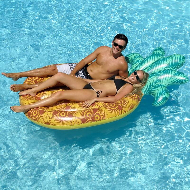 Swimline Giant Inflatable Unique Print Tropical Pineapple Pool Float | 90649 - 6