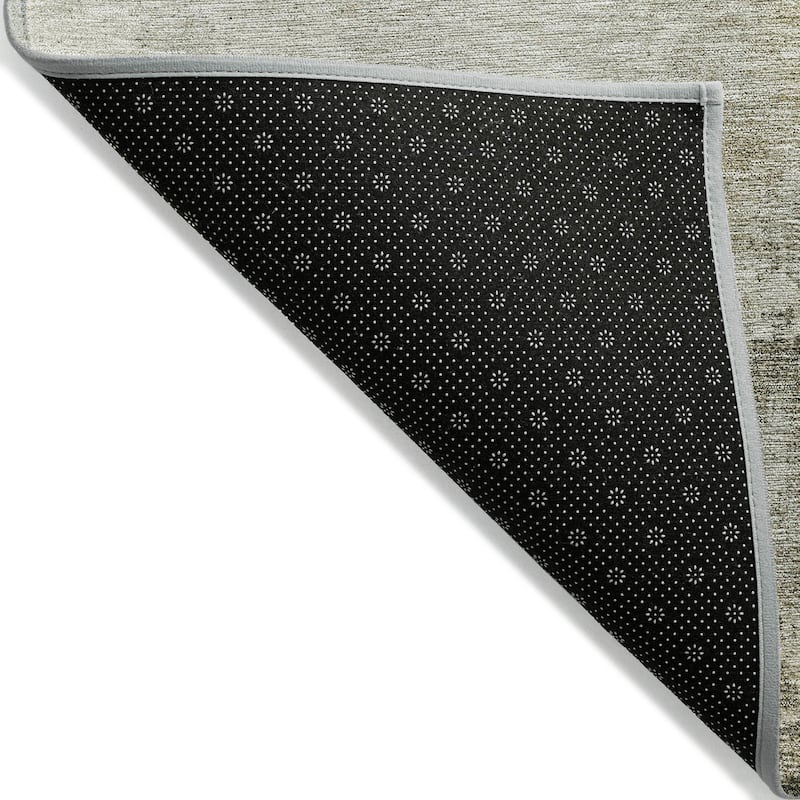 Machine Washable Indoor/ Outdoor Abstract Contemporary Chantille Rug