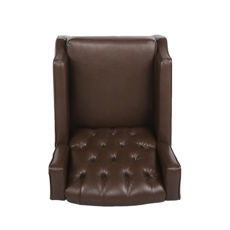Carey Faux Leather Tufted Wingback Rocking Chair by Christopher Knight Home