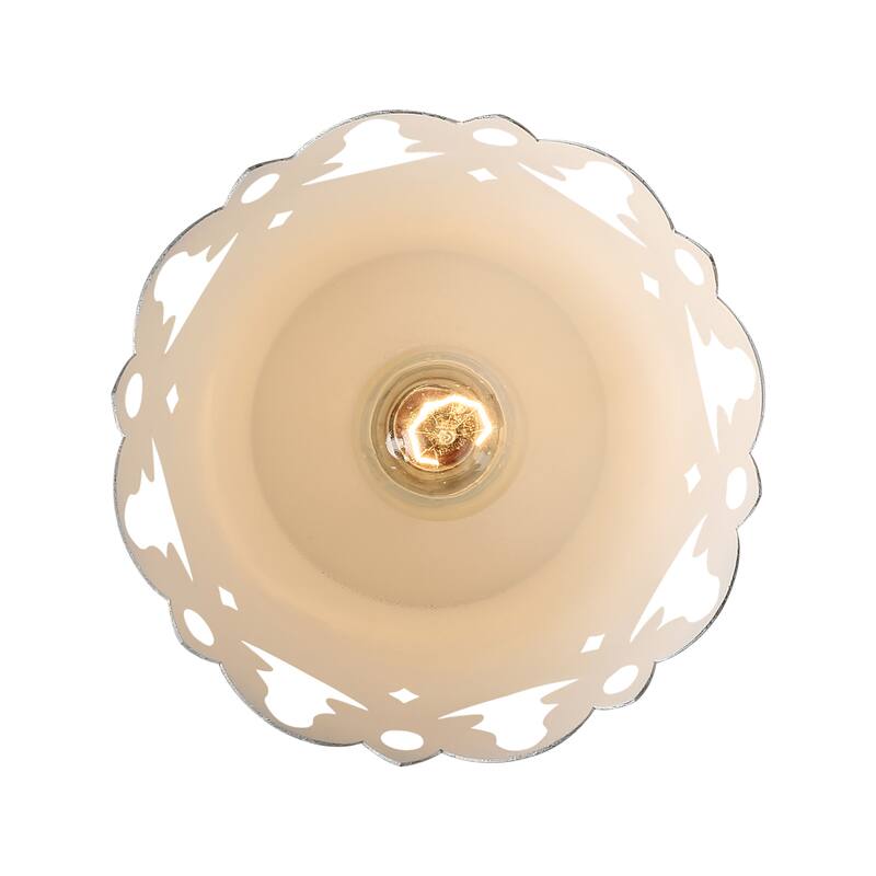 Wry Lighting Eloise 1-light Semi-Flush Mount in Antique Ivory - Antique Ivory - 1-Light Semi-Flush