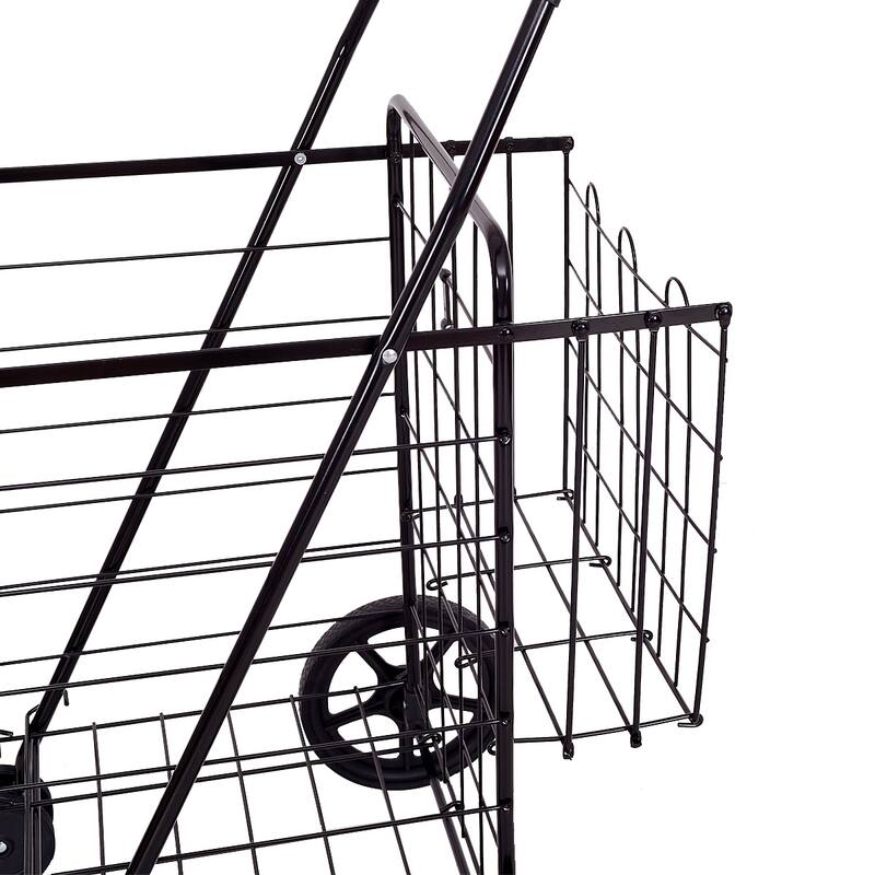 Utility Folding Easy-storage Shopping Cart with Swivel Wheels