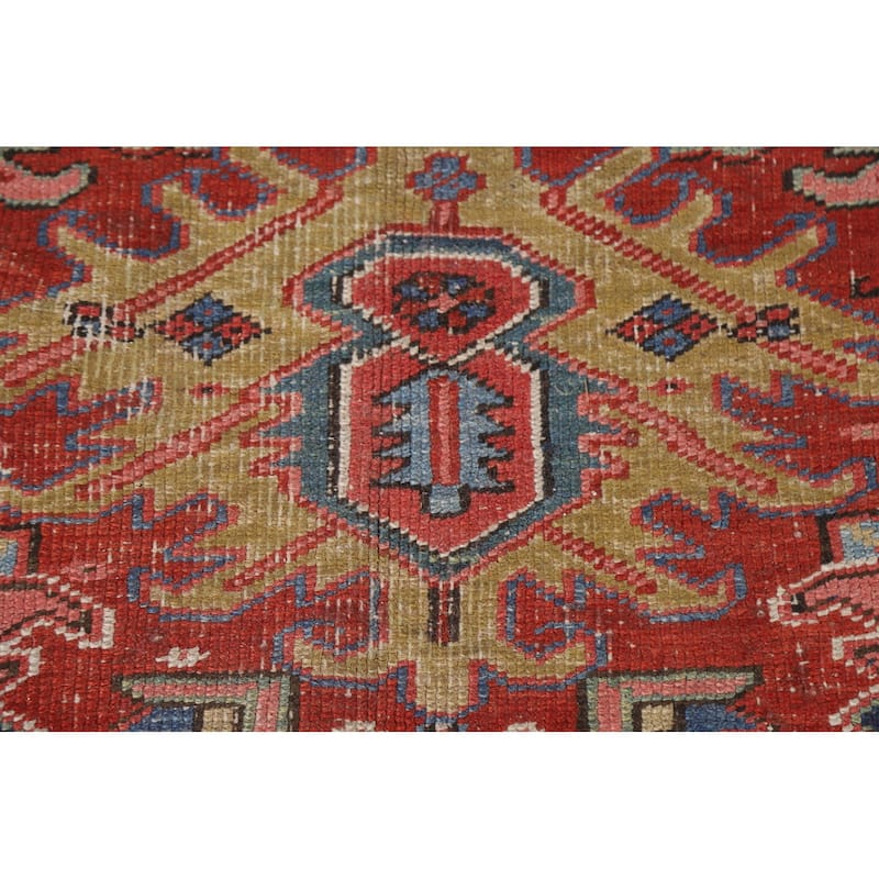 Pre-1900 Antique Heriz Serapi Persian Rug Handmade Wool Carpet - 7'10"x 10'6"
