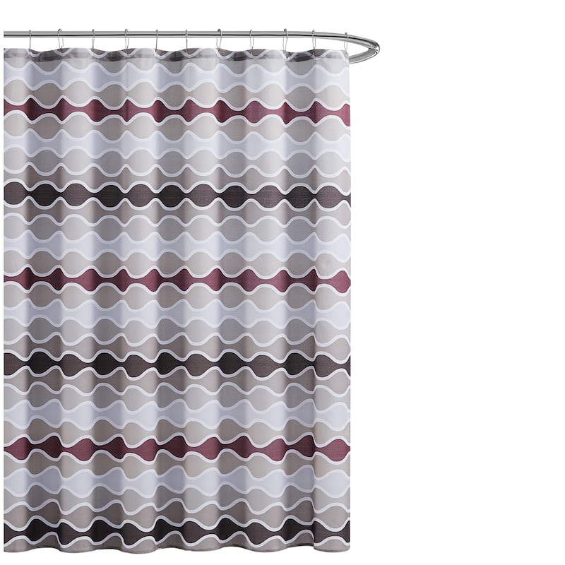 Creative Home Ideas Teal/Charcoal Alistair Patterned Shower Curtain 70x72, 13-Piece Set