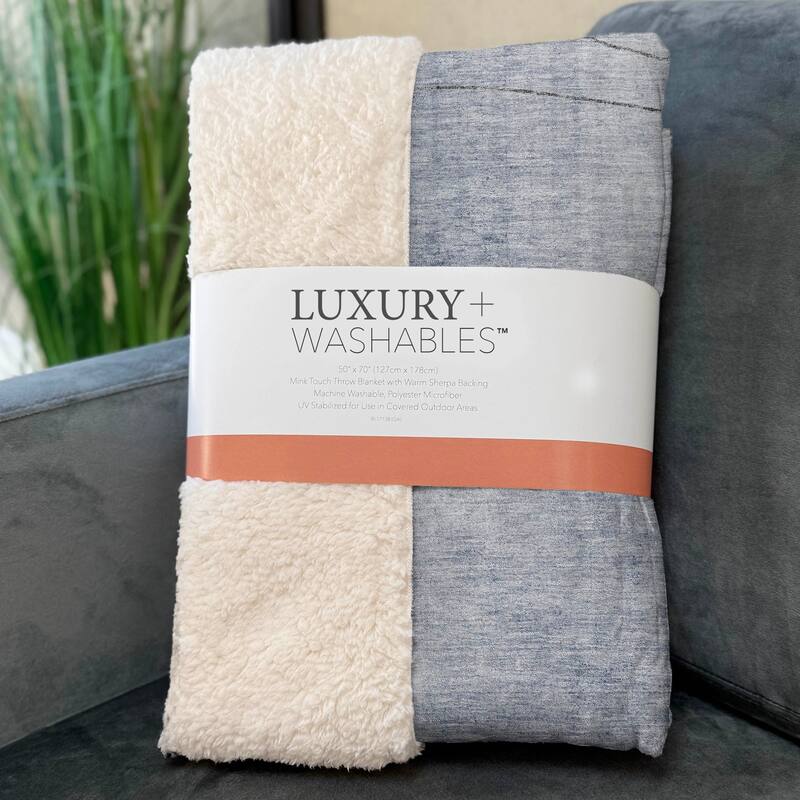 Premium Machine Washable Abstract Contemporary Sherpa Throw Blanket