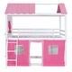 preview thumbnail 19 of 28, Full Size Bunk House Bed with Playful Windows, Tent, and Slide - Stylish & Design for Fun and Functional Bedrooms, Blue+White