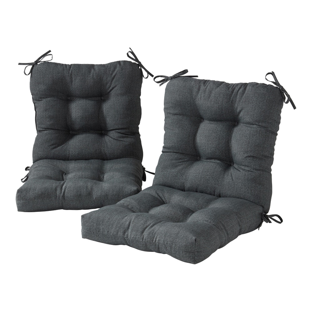 Outdoor 21 x 42-inch Heathered Solid Seat/Back Chair Cushion (Set of 2) (Cushions Only)