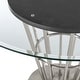 preview thumbnail 28 of 28, Veronica 48 inch Glass and Walnut Wood Round Dining Table with Metal Base