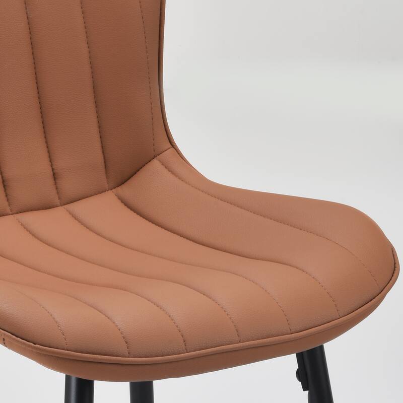 Counter Stools Set of 2, Faux Leather Counter Height Bar Stools, Modern Dining Table Chairs with Metal Legs