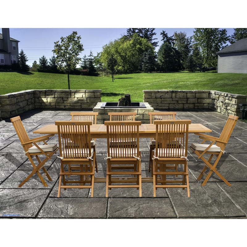 Seven Seas Teak San Juan Teak Wood Rectangular Outdoor Patio Extension Table, 71 to 94 inch (Table Only)