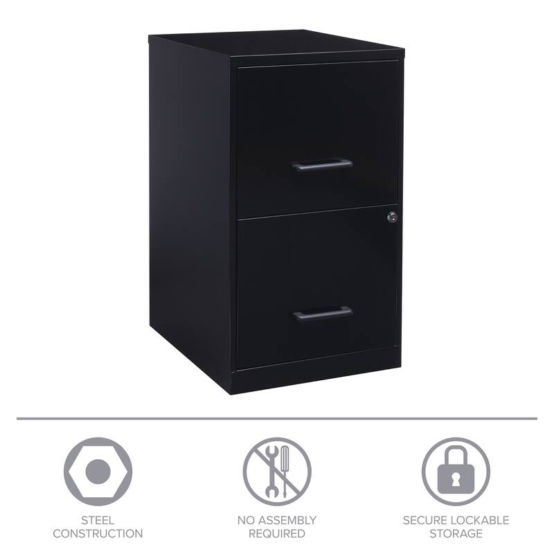 Space Solutions Black 2-drawer Metal File Cabinet