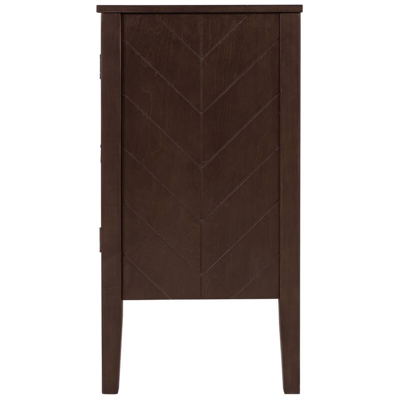 37" MDF Rustic with Adjustable Shelves - Solid Pine Legs & Metal Handles