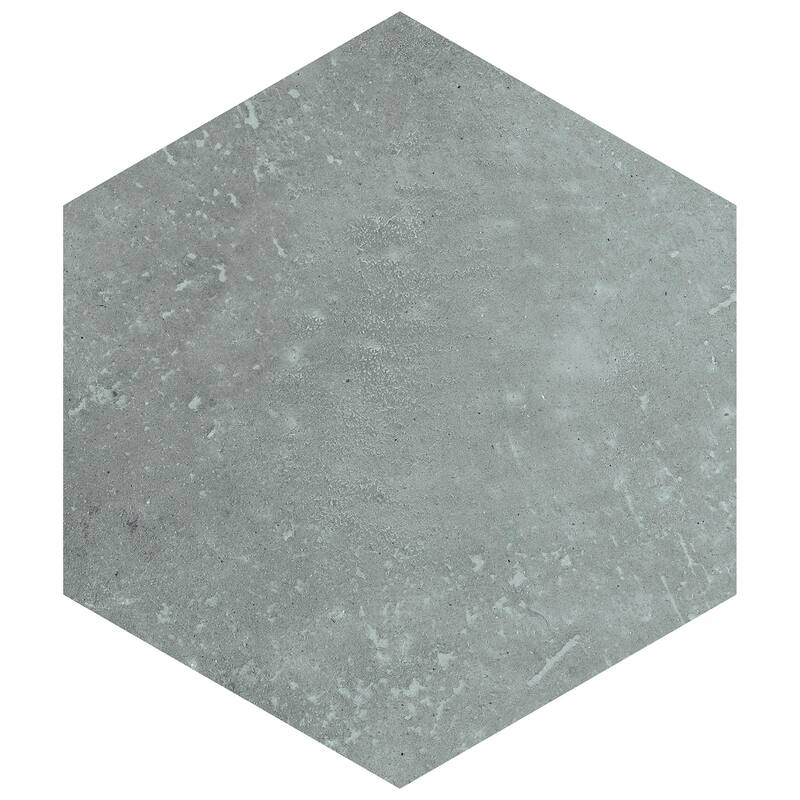 Merola Tile Atlas Hex Grey 8-5/8" x 9-7/8" Porcelain Floor and Wall Tile