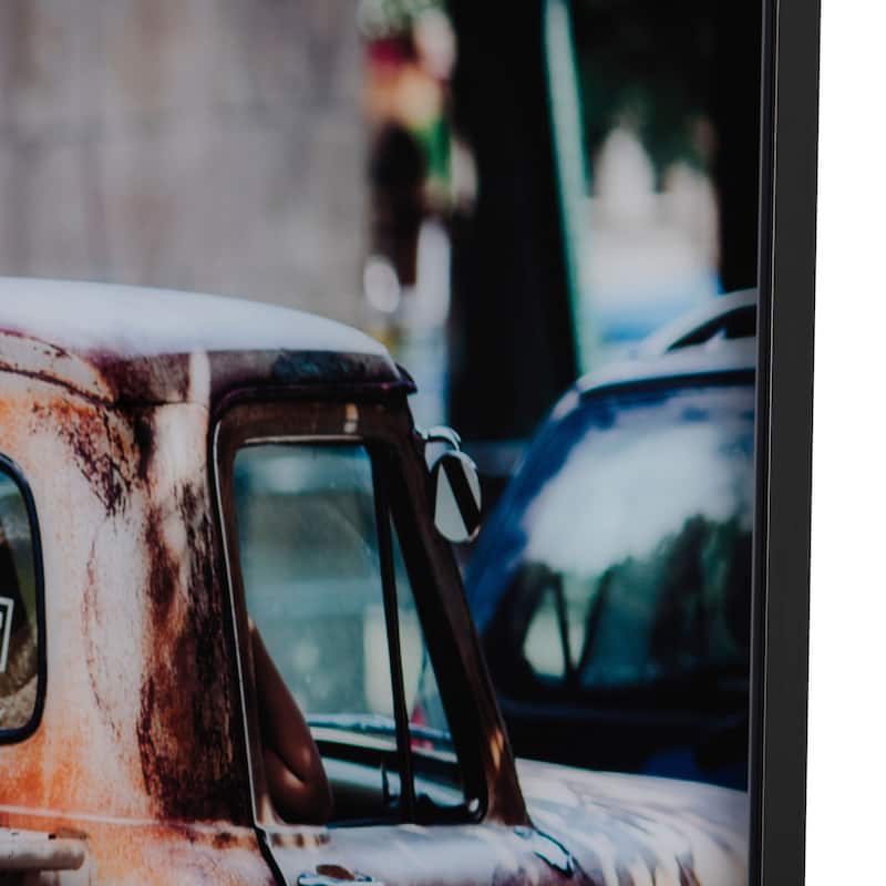 Surf's Up Glass Wall Art with Black Frame - Orange