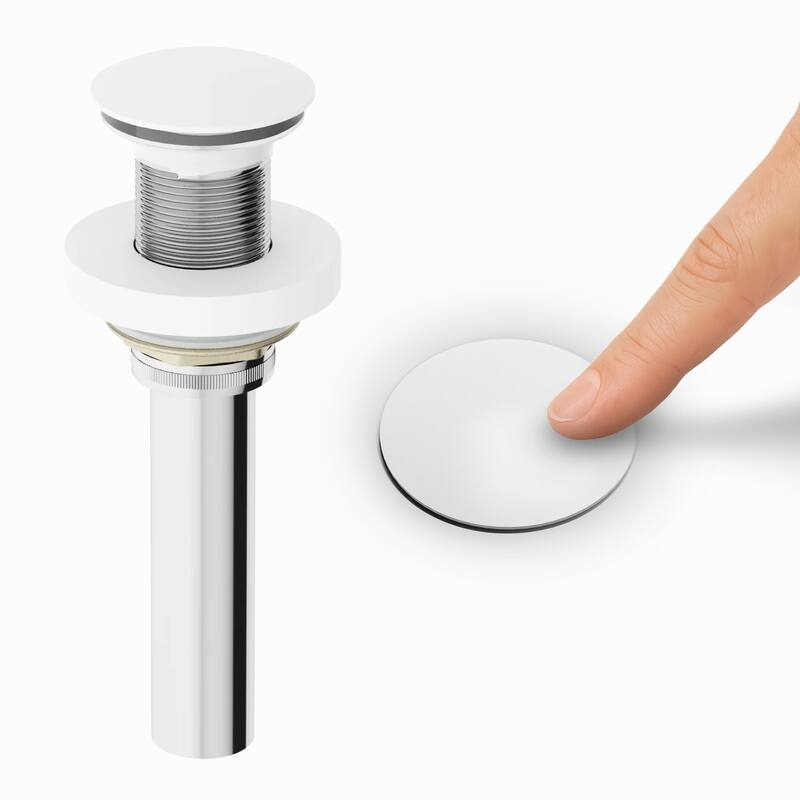 VIGO 1.75" W Vessel Bathroom Sink Pop-up Drain and Mounting Ring in Matte White