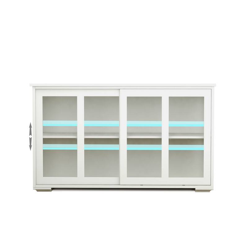 Kitchen Storage Stand Cupboard With Glass Door