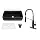 Option 36" Matte Black Sink + Matte Black Faucet