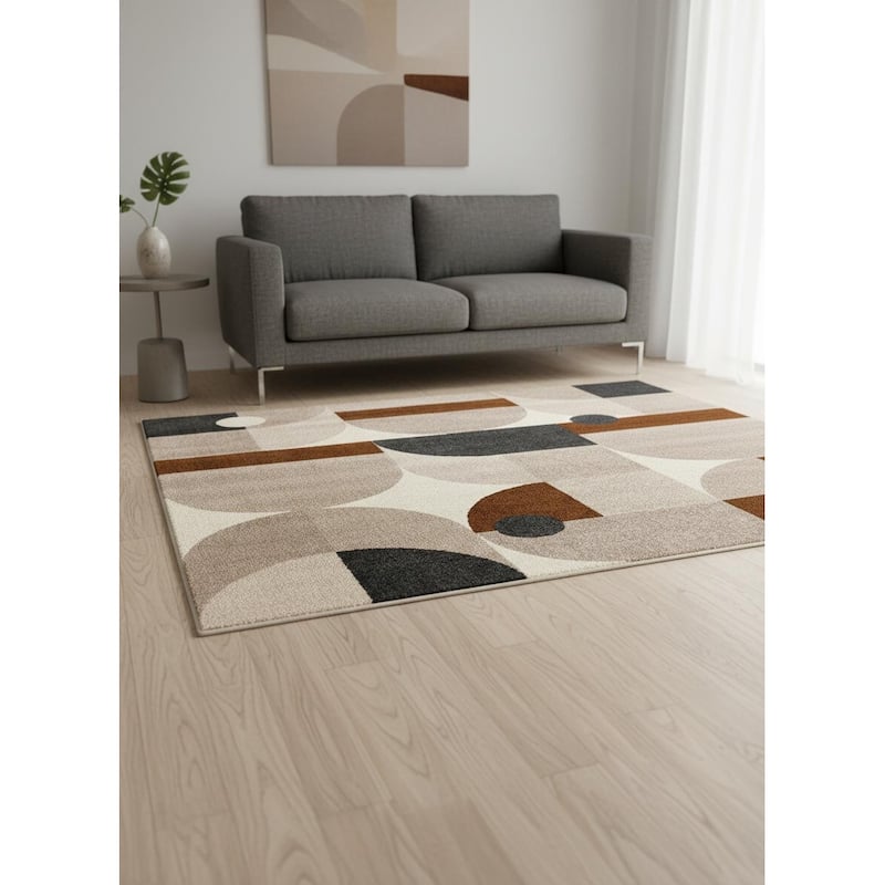 HomeRoots Geometric Modern Rectangle Area Rug - 5' X 8' - 5' X 8'