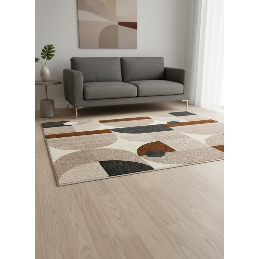 HomeRoots Geometric Modern Rectangle Area Rug - 5' X 8'