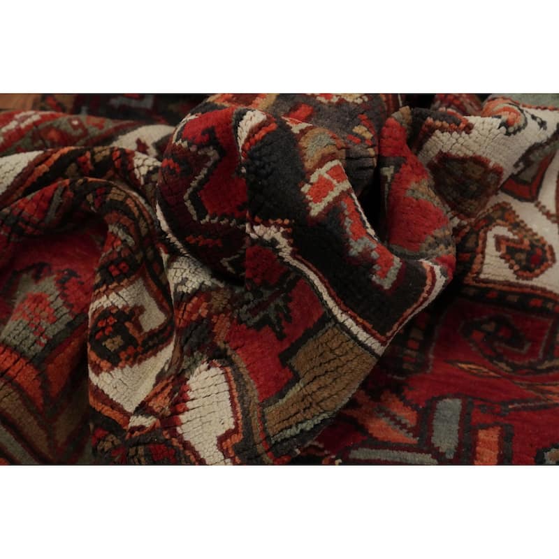 Hand Knotted Oriental 100% Wool Carpet Traditional Medallion Red Heriz Area Rug - 13' 1'' X 9' 6''