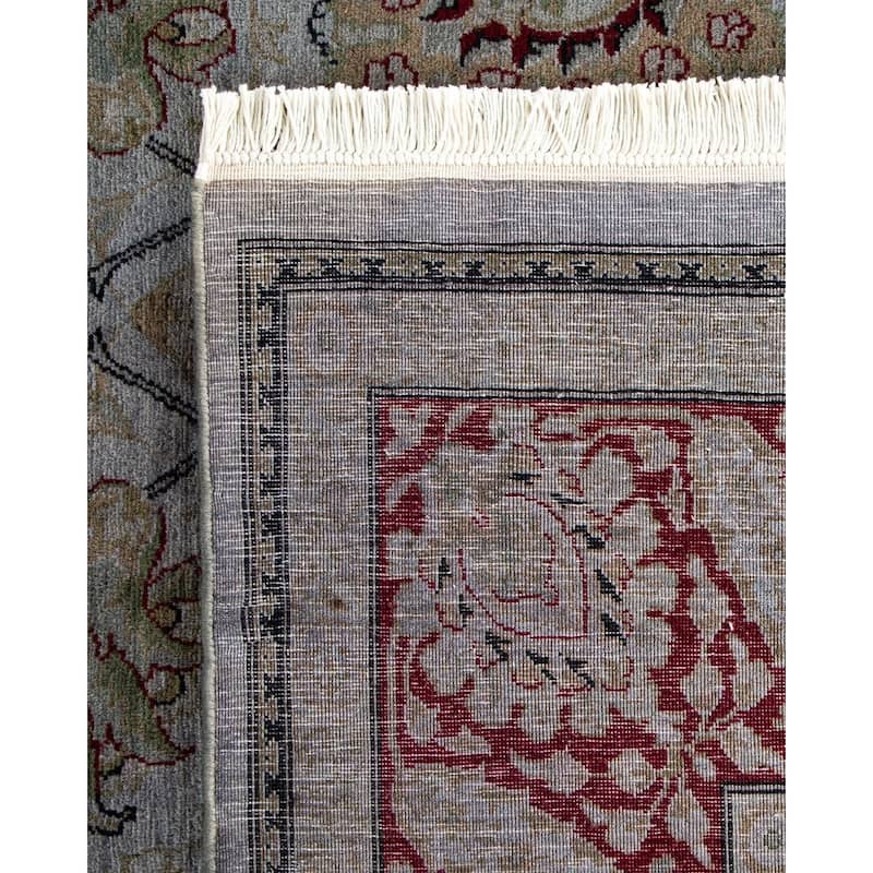 Overton Hand Knotted Wool Vintage Inspired Modern Contemporary Overdyed Gray Square Area Rug - 6' 2" x 6' 5"