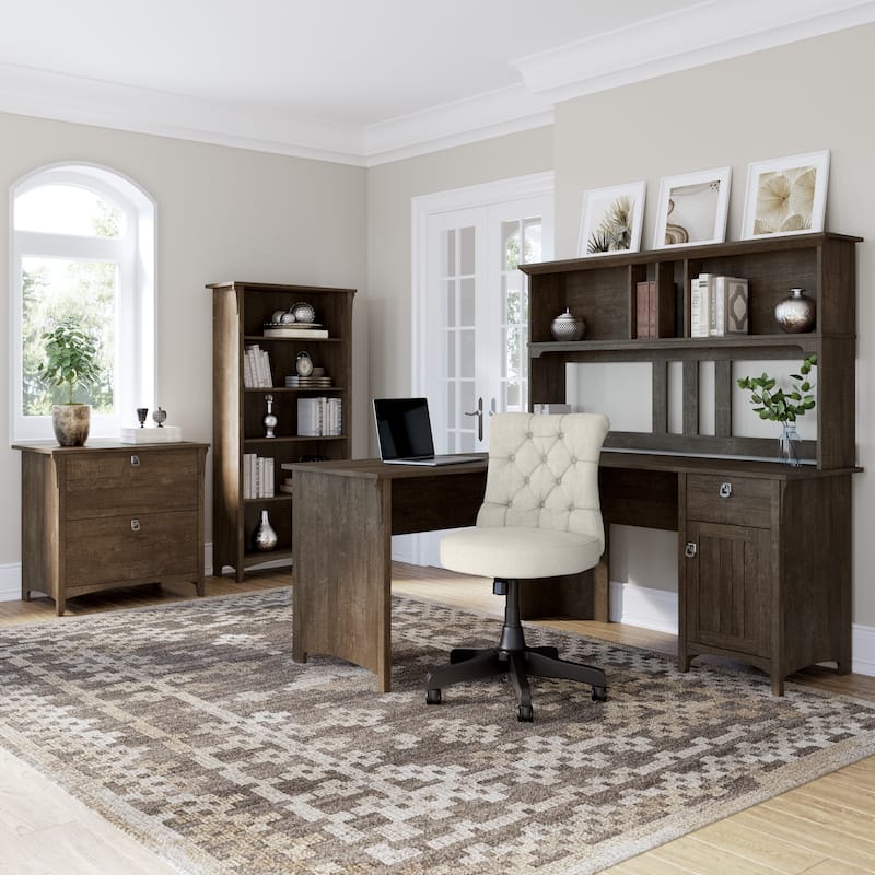 Bush Furniture Salinas Tall 5 Shelf Bookcase with Adjustable Shelves