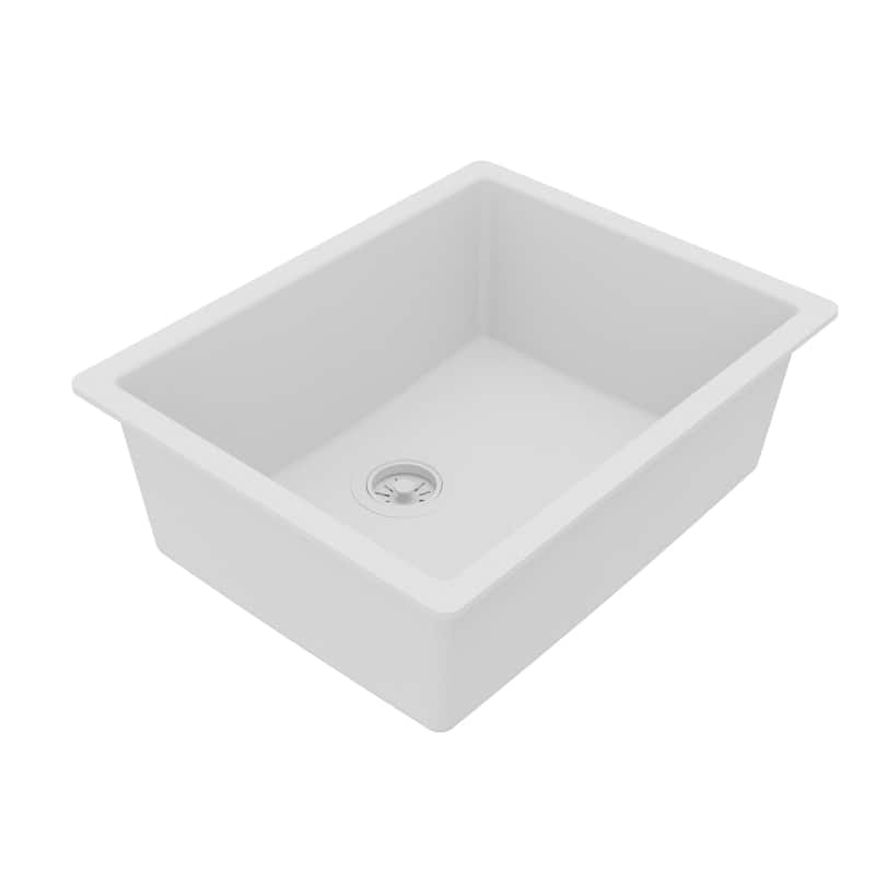 Karran Undermount 24.38 in Single Bowl Quartz Kitchen Sink