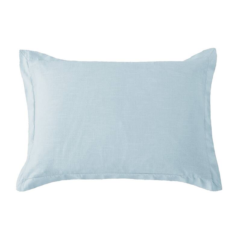 HiEnd Accents Washed Linen Tailored Pillow Sham - Standard - Light Blue