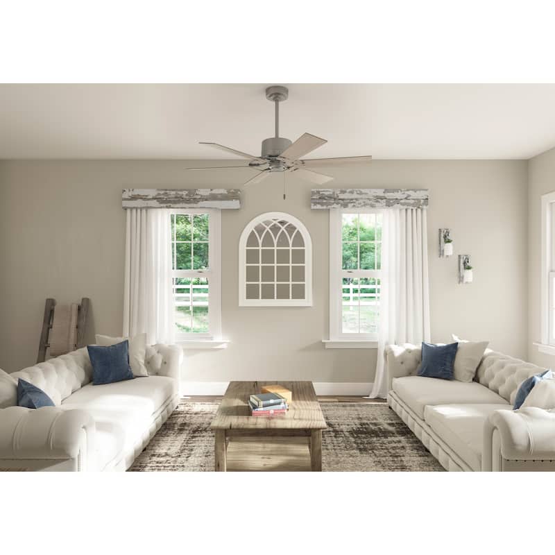 Hunter 52" Gilrock Windmill Ceiling Fan and Pull Chain - Industrial, Modern Farmhouse