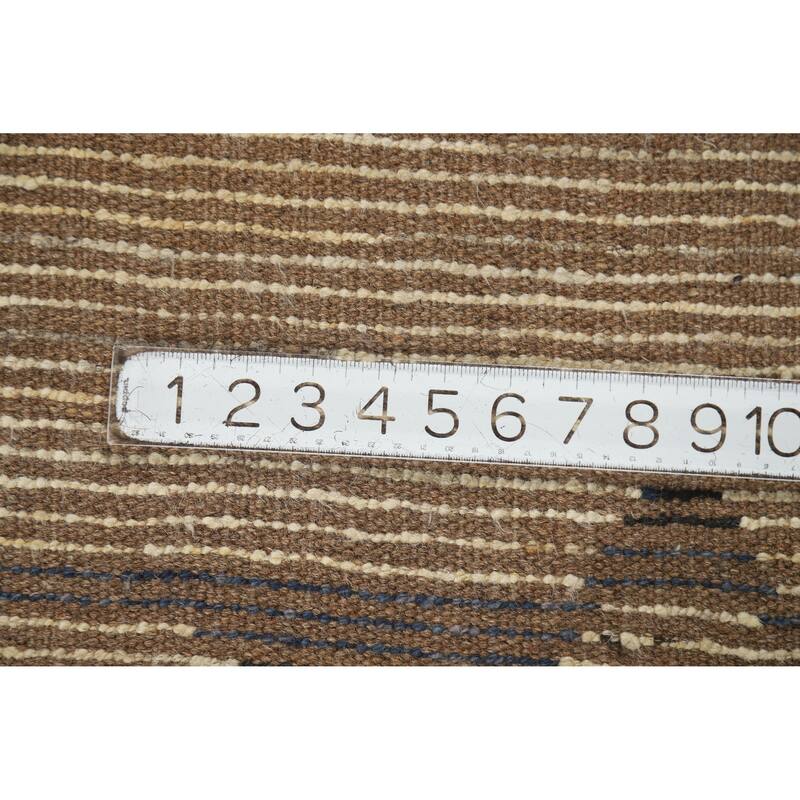 Moroccan Oriental Rug Handmade Beige Geometric Wool Carpet - 3'10" x 6'0"