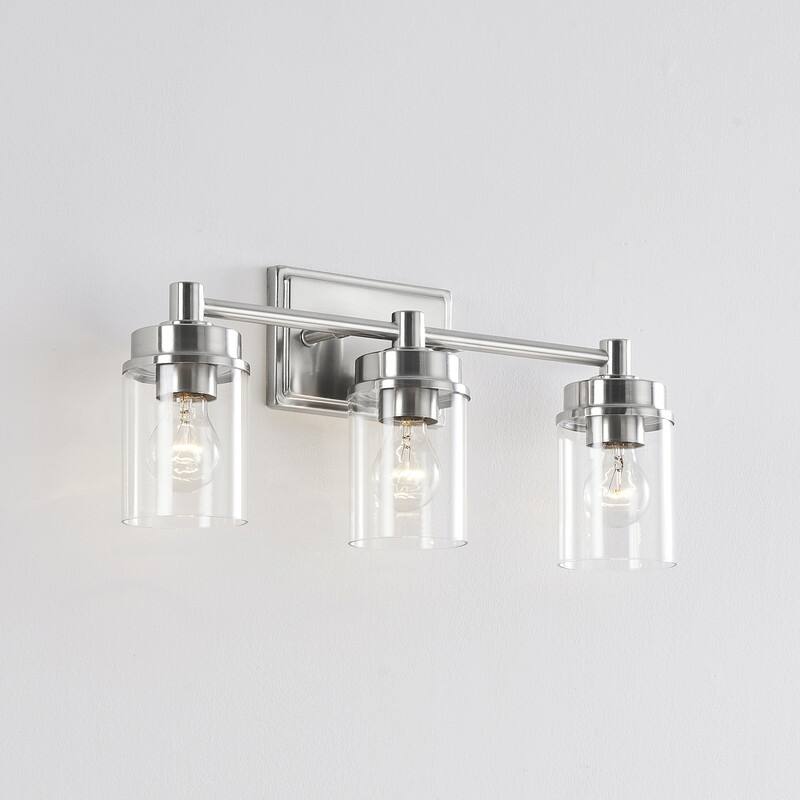 KAWOTI 3-light Modern Bathroom Vanity Light with Clear Glass
