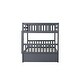 preview thumbnail 7 of 8, Full Over Full Rubber Wood Bunk Bed with Twin Size Trundle, Dark Grey